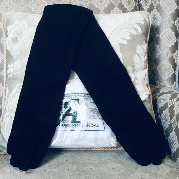 Adrienne Landau Genuine Suede Long Gloves - Picture 2 of 6
